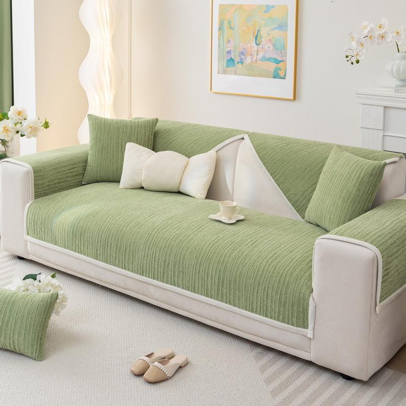 Chenille Cream Style Sofa Cushion, Universal for All Seasons, New High-end Non-slip Cushion Leather Cover and Cover Cloth