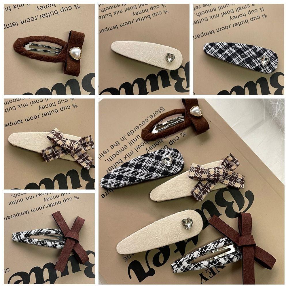 

Y2k Bow Hairpin Cloth Plaid Hair Clip Simple Bowknot BB Clip Girl