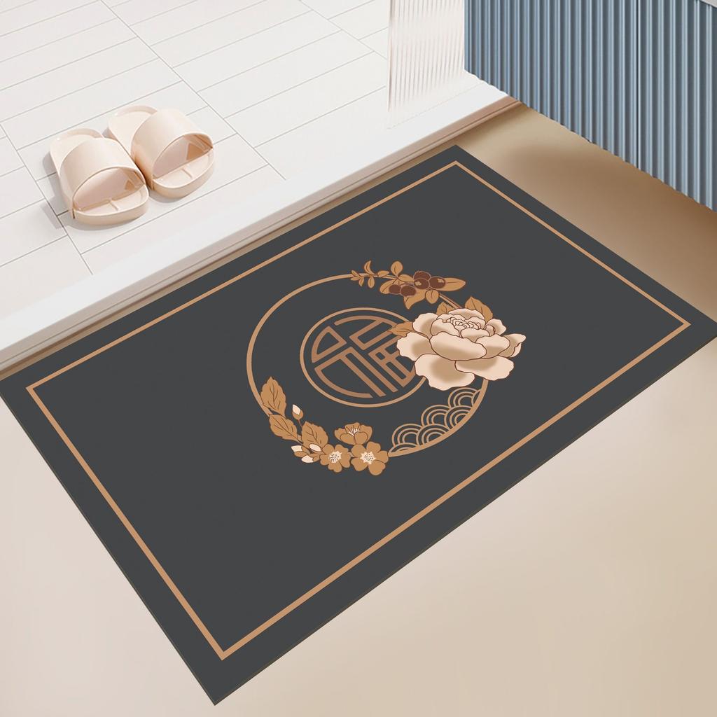 Toilet Floor Mat Quick Drying Absorbent Bathroom Kitchen Anti Slip Mat Toilet Bathroom Floor Mat