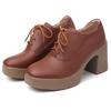 Fashion AIYUQI Women High Heels Autumn New Genuine Leather Platform Women Business Dress Shoes Lace-up British Style Office Shoes Women