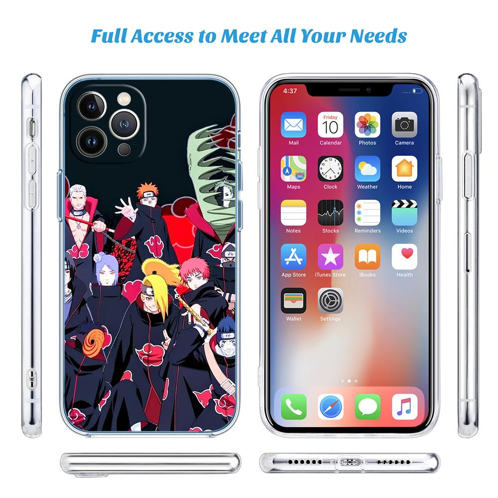 PP5 Anime Naruto Akatsuki Soft Shell Transparent Phone Case for Motorola Moto G7 G8 G9 G84 G85 G73 G24 G15 Z2 Play Power Plus