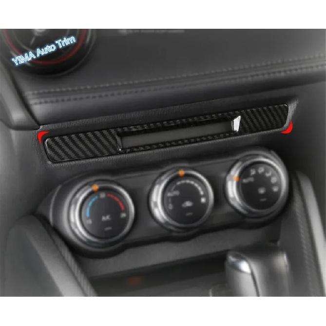 Central Control Air Conditioning Switch Button Panel Cover Trim For Mazda CX-3 CX3 2016 - 2024 Carbon Fiber Interior Accessories