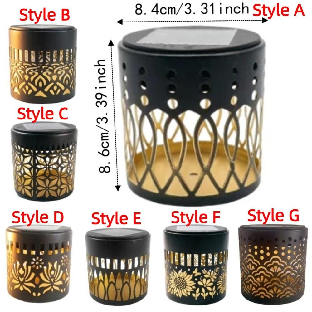 Hollow Solar Projection Lamp Flower Design Wall Mount Lamp Practical Outdoor Garden Light House