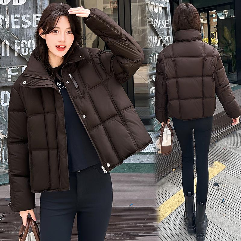 Korean Style Winter Cotton Puffer Jacket for Women - 2026 Collection, Loose Fit, Thickened, Stand Collar, Warm Outerwear.