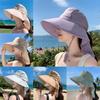 Summer Wide Brim Fisherman Hat With Ponytail Hole For Outdoor Sun Protection