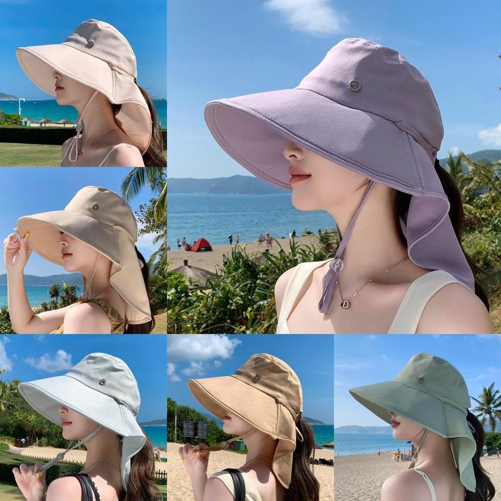 Summer Wide Brim Fisherman Hat With Ponytail Hole For Outdoor Sun Protection