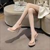Summer semi-slippers women's transparent height-increasing sandals one pedal Korean version non-slip versatile women's thick heel sandals