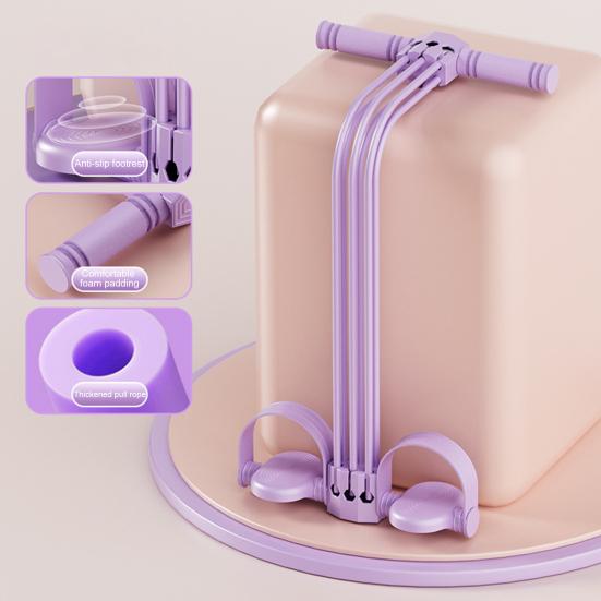 Pedal Resistance Band with Handle 6-Tube Pedal Ankle Puller Elastic Sit-up Pull Rope Men Women Yoga Pedal Workout Band Exercise Equipment