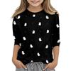 Children's 3/4 Sleeves Printed O-neck Top Everyday Casual T-shirt