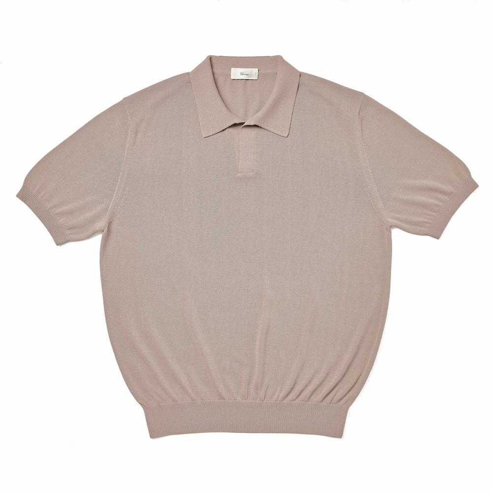 Berno Linen Like Open Collar Knit Gray L