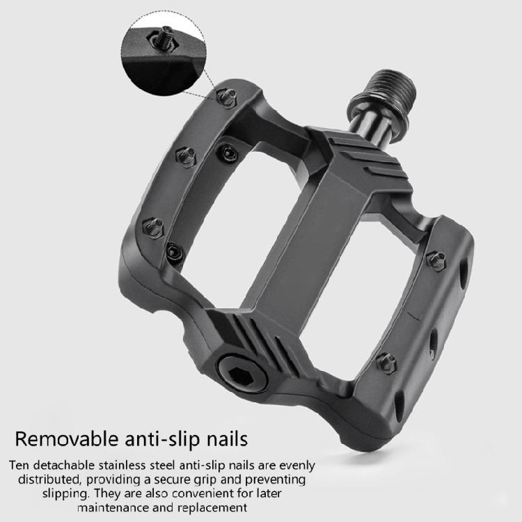 Light Weight Nylon Mountain Bicycles Pedals 3 Bearings Wide Flat Cycling Pedals Nonslip Road Bicycles Pedals Enduring