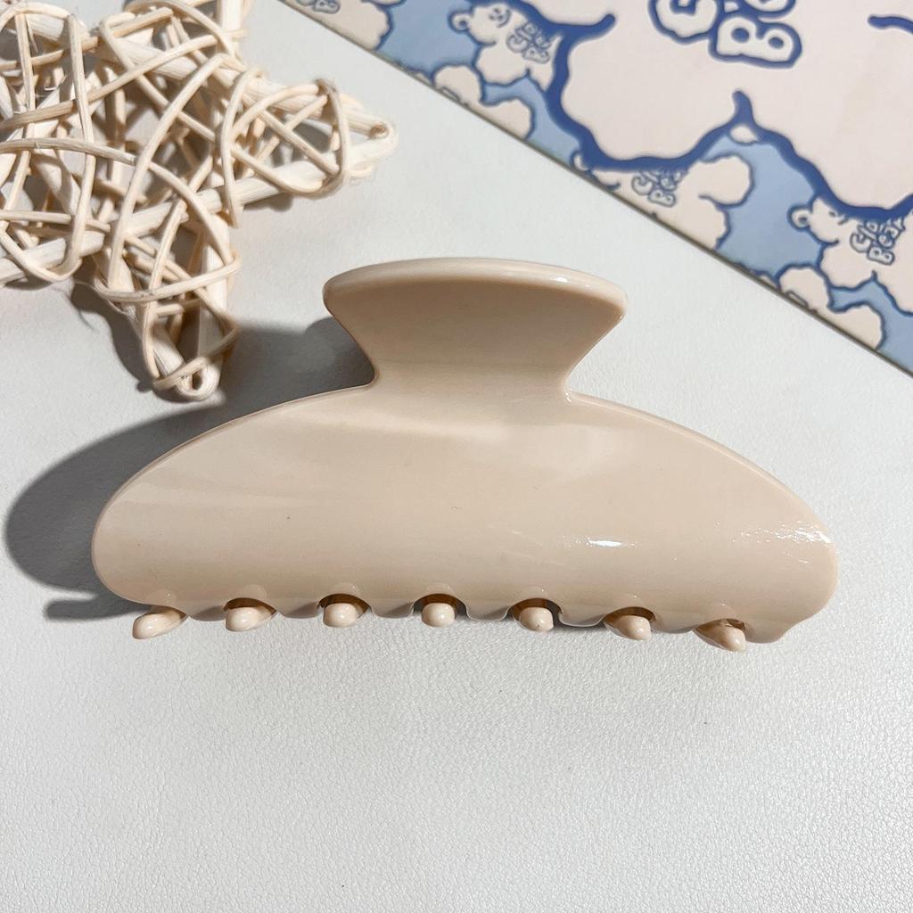 Glossy Half-Round Korean Style UV Print Hair Clip for Women with Fine Hair - High-End Updo Shark Clip Accessory