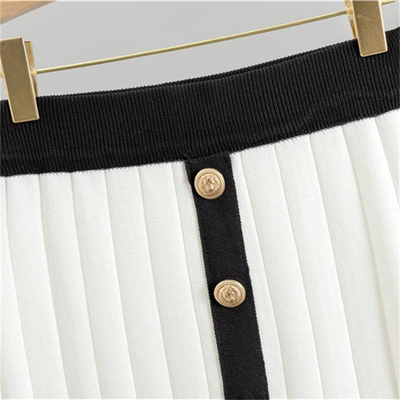 Women's Autumn and Winter High-end Dress Set Half Skirt Knitted Cardigan Two-piece Dress Set