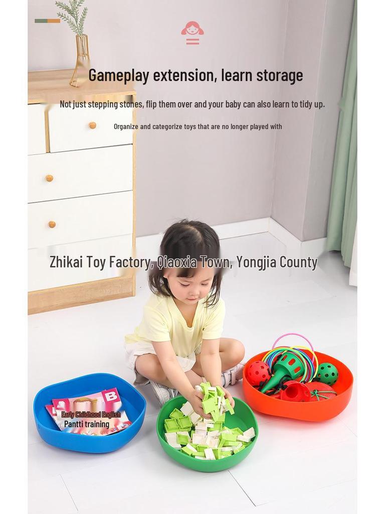 Colorful Sensory Balance Stones: Kindergarten River Crossing & Tactile Training Set