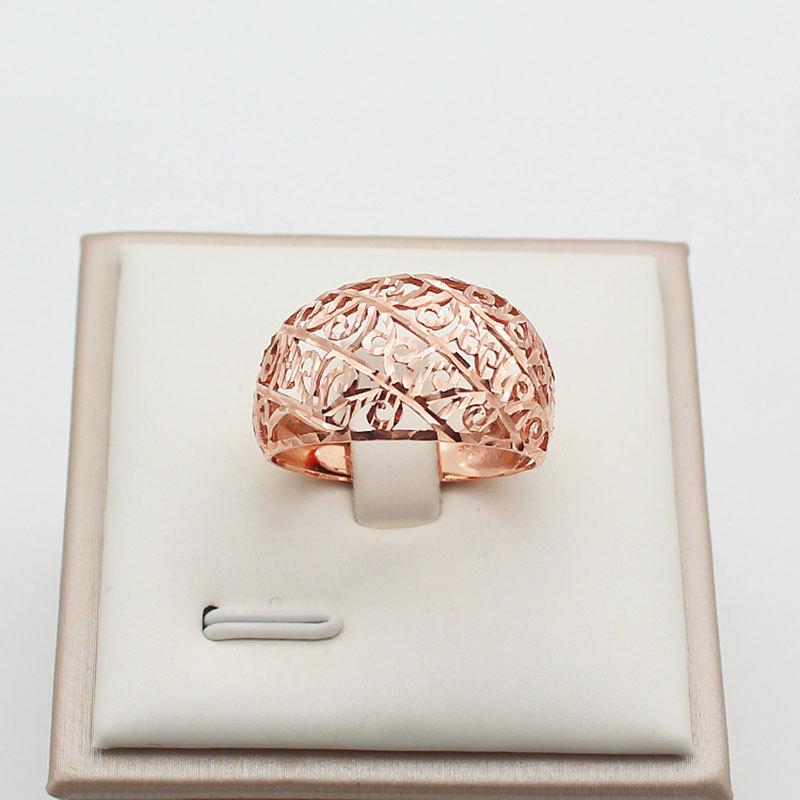 Фиолетовое Золотое Полое Кольцо-Цветок на Машину, Ретро Розовое Золото Позолоченное Широкое Кольцо с Узором в Цыганском Стиле для Женщин opening adjustable