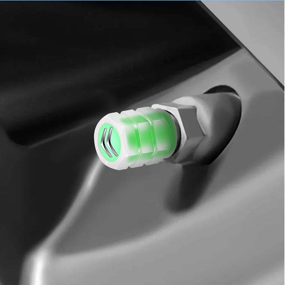 Car Tire Valve Caps Fluorescent Luminous Valve Stem Covers Tyre Nozzles For Citroen C1 C2 Grand C4 Picasso C4L VTS C-ELYSEE DS