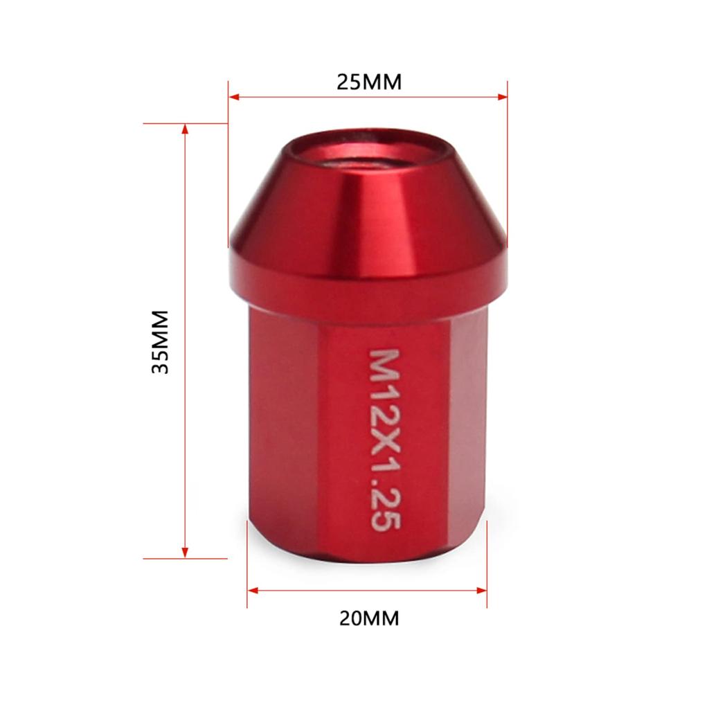VEHSUN Aluminum Wheel Nuts, Tire Nuts, Racing Nuts, Wheel Lock Nuts, M12 X P1.25,