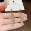 Temperament Geometric Zircon Tassel Earrings Niche Design High-end Exquisite Versatile Earrings Wholesale