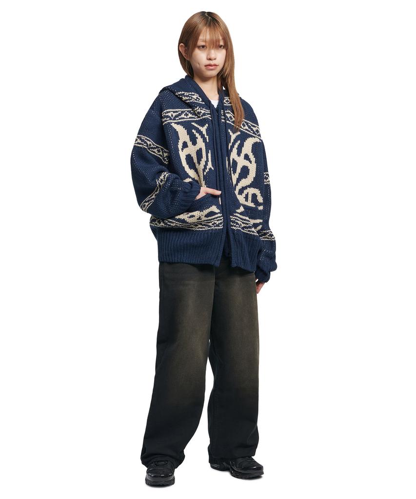 Nomaenyueol Cowichan Hooded Zip-Up - Navy