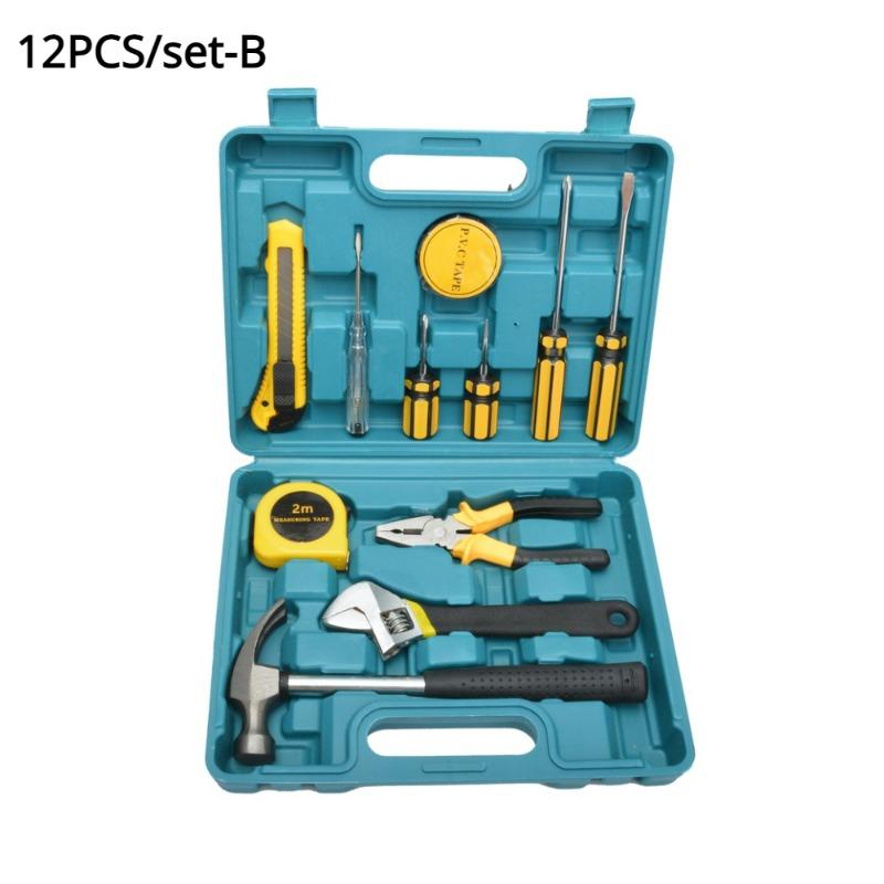 12/16Pcs Repair Tool Set Maintenance Tool Kits for Homeowner General Hand Tool Set and Toolbox Storage Case.