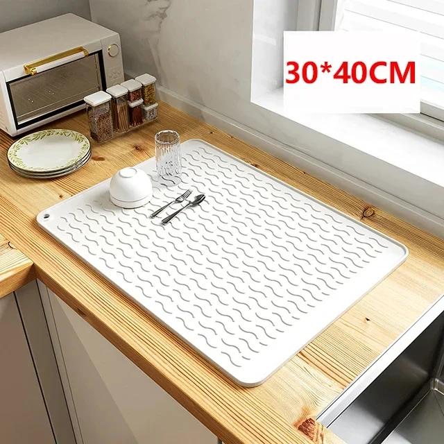 Силиконовые коврики для сушки на кухонную столешницу Экологичные Нескользящие Легко моющиеся Термостойкий коврик - Кухонные гаджеты Кухня 30x40cm