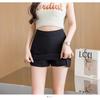 Women's High-Waist Black A-Line Skirt with Slim Fit and Slit