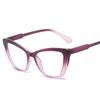 Women Flat Lens Cat Eye Contrasting Retro Flat Lens with Anti Blue Light Design Glasses That Can Be Matched with Prescription