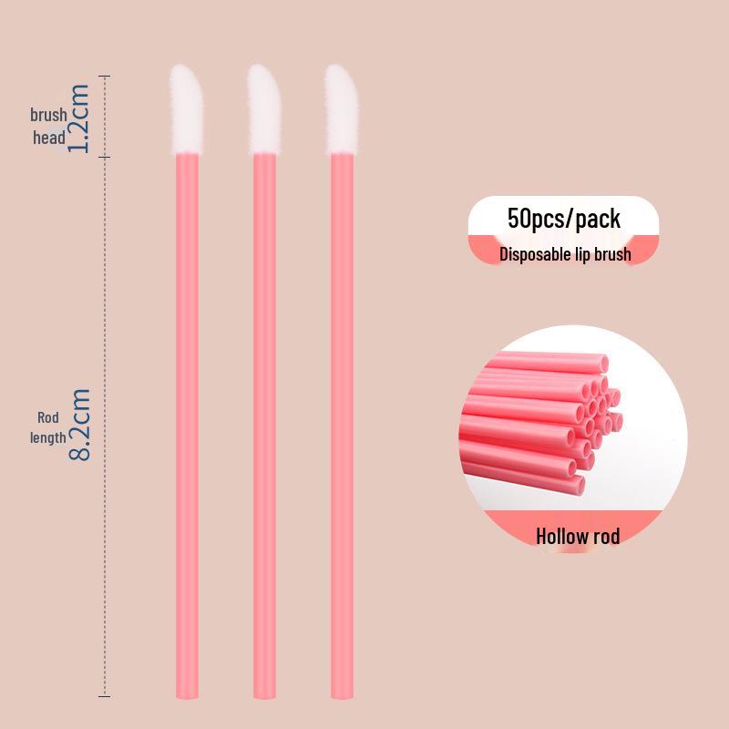 Einweg Hohl-Lippenpinselstiele, 50er-Pack: Tragbare Lippenstift-Make-up-Werkzeuge Pinsel