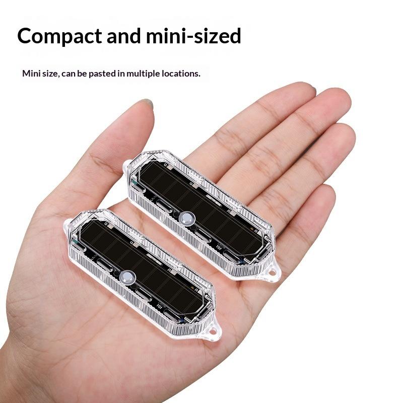 2Pcs Car Solar Charging-Free Anti-Rear Collision And Explosion-Proof Safety Light Motorcycle Brake Tail Light Modified Flash