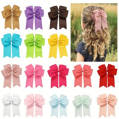 20 linten haarclips voor kinderen, schattige strikjes, effen kleur haarclips, kinderaccessoires