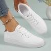Versatile Classic White Shoes Large Size Thick Bottom Platform Casual Shoes Breathable Slip-On Shoes for Women Size 35-42