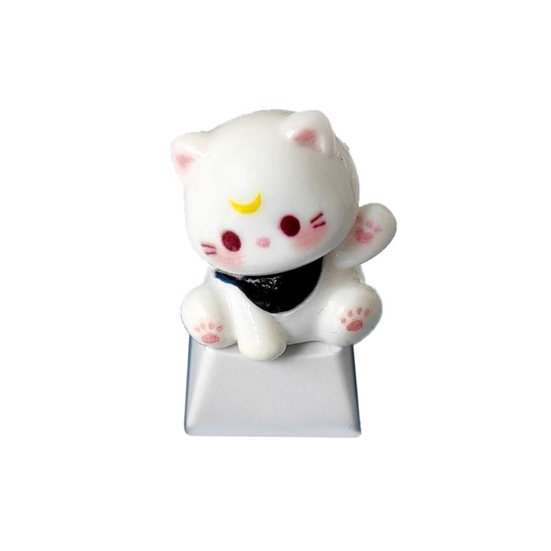 3D Mechanical Keyboards Creative Cartoon Cats Head Gamer Keyboards Keycaps for Office Decompression