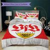 Conjunto de Cama com Padrão VfB Stuttgart Colcha Capa de Colcha Fronha Decoração de Casa Presente de Aniversário (1 * capa de edredom + 2 * fronhas sem enchimento)97