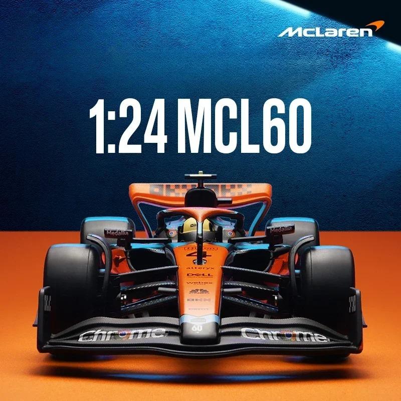 Diecast 1/24 Scale McLaren F1 MCL60 2023 Racing Car Alloy Model Collection Metal Toy Vehicle Birthday Gift for Children Boy Home Decor