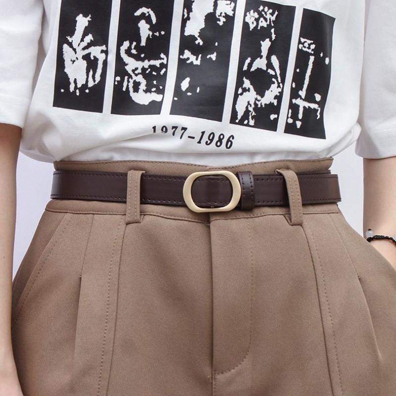 

Универсальный женский ремень без отверстий круглый золотой черный и кофейный идеально подходит для стиля студентки Round Gold Coffee