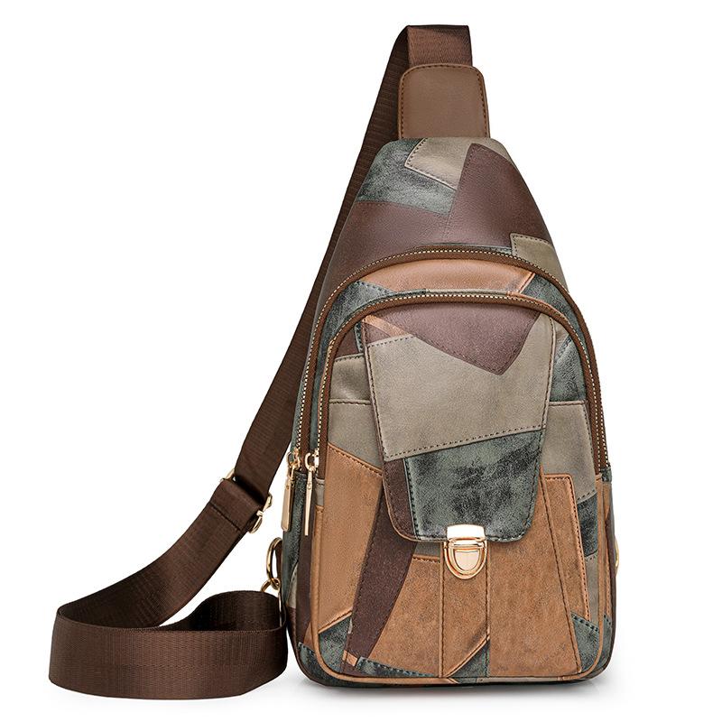 Genți mici de tip Sling pentru femei, genți crossbody din piele PU, rucsac cu buzunare multiple, rucsac cu curea reglabilă pentru chitară, borsetă, geantă de piept pentru femei