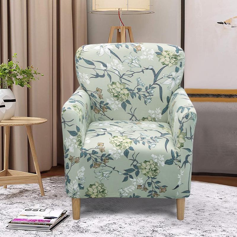 Flowers Printed Stretch Sofa Cover All-inclusive Pastoral Style Armchair Protective Single for Office Living Room Decor 1PC Single seat 2090₽