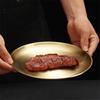 Thick Side 304 Stainless Steel Dinner Plate Round Steak Salad Deesert Cake Tray Kitchen Anti-scalding Plates for Western Food