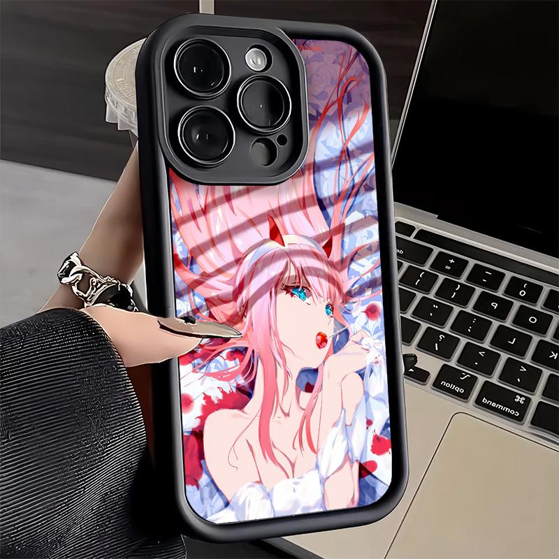 Phone Case for iPhone 17 Air 16E 15 16 Pro Max Darling Zero Two 02 Anime Cover 14 Plus 13 12 Mini Soft Shell Silicone Fundas