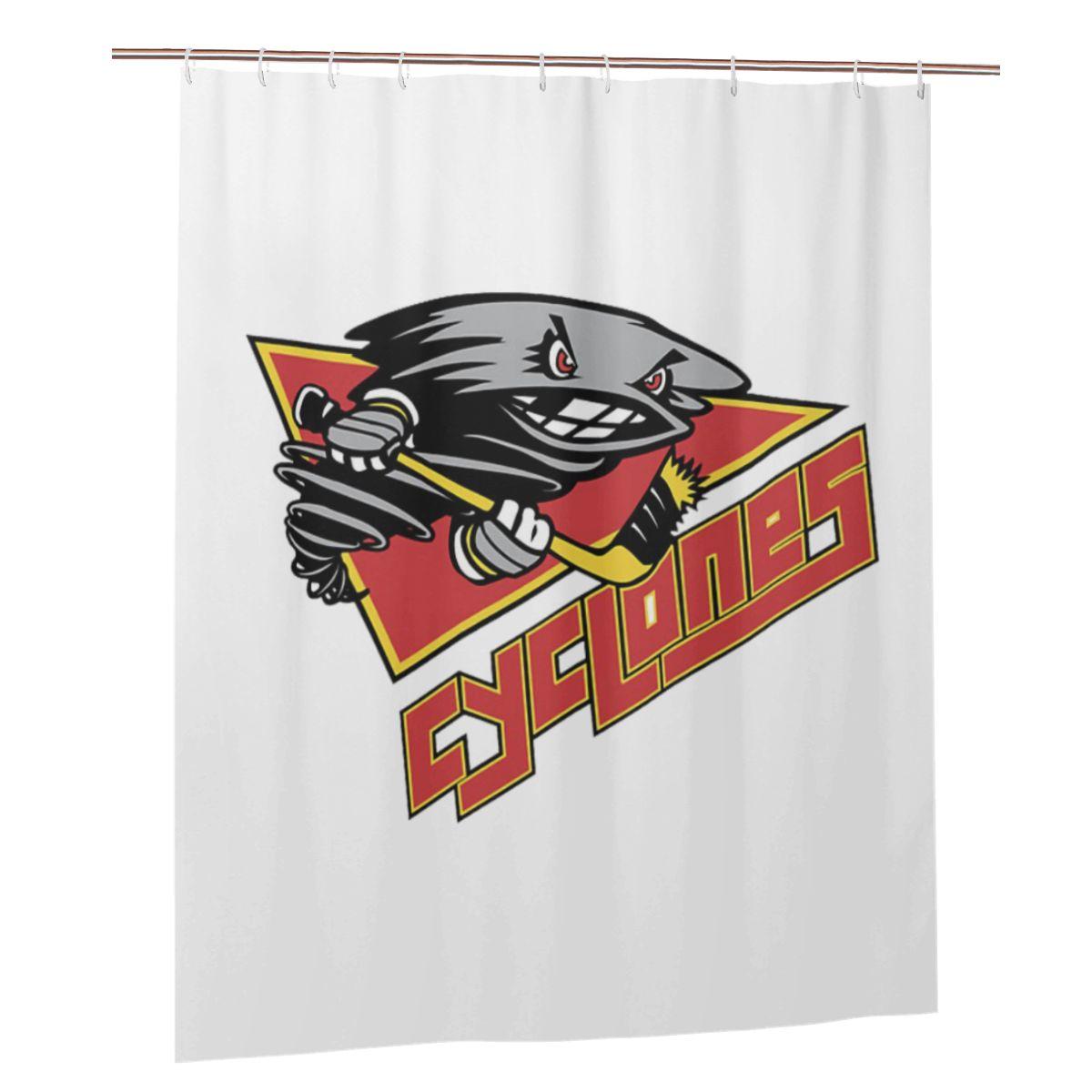 

Defunct Hockey Team Cincinnati Cyclones Vintage Retro Shower Curtain Bathroom Polyester Waterproof Bath Curtains With Hooks W60H190(CM)-1 Pcs