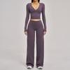 Womens Long Sleeve Yoga Set Slim Fit Sports Outfit Casual Activewear Gym Workout Daily Wear