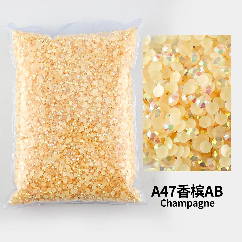 Wholesale Bulk Resin Rhinestone Jelly Color AB transparent AB 2mm,3mm,4mm,5mm,6mm Facets FlatBack Nail Art Garment Decoration