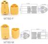 5 Pairs MT60 Male-Female Connectors 3.5mm – High Quality for RC Model LiPo Batteries – Yellow – Plastic