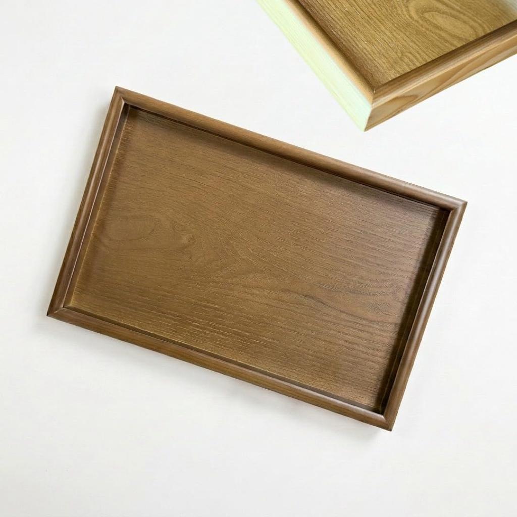 Yamaga Lacquerware Shop Wooden Tray, 9-inch, Stylish, Made in Japan, 27cm x 18cm (Maroon Brown)