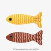 Catnip Burlap Fish Teething Toy and Teaser Stick for Cats