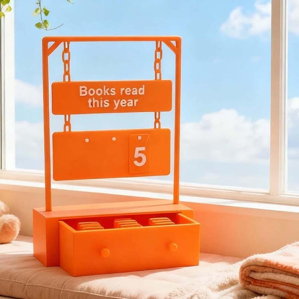 3D This Year Book Tracker with 30 Number Tags Reading Log Book Read Counter Study