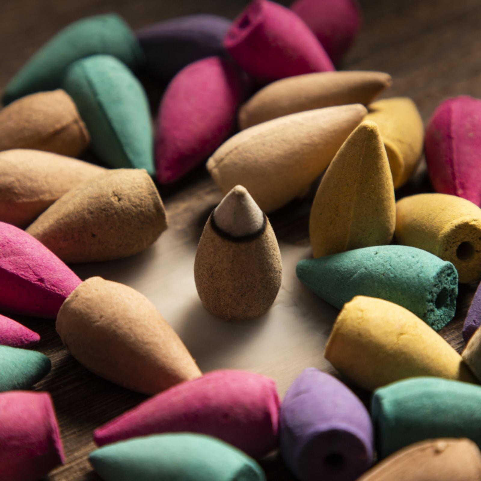 

60pcs Natural Backflow Incense Tower Incense Sandalwood Agarwood Indoor Aromatherapy One Size