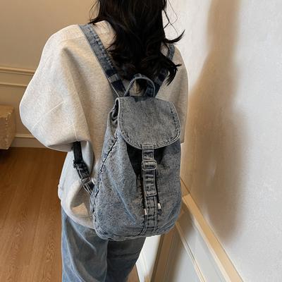 Schoolbag Denim Backpack Women's 1011 New Fashion Large Capacity Travel Bag Casual Versatile Women's Lightweight Backpack Trend