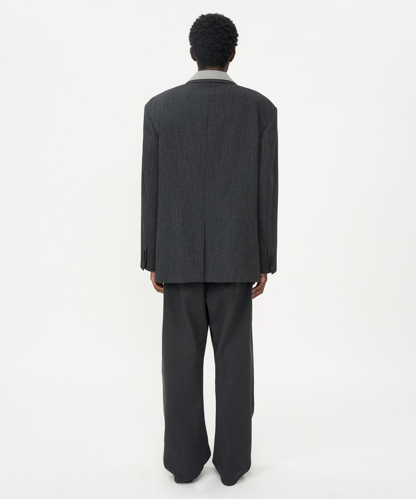 Insilence Retro Wool Blazer Grey