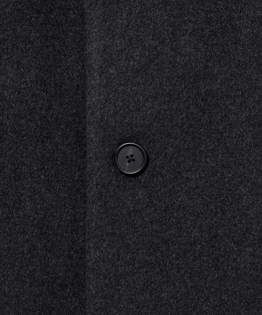 Musinsa Standard Cashmere Blend Daddy Shoulder Peaked Single Long Coat [Charcoal Grey]